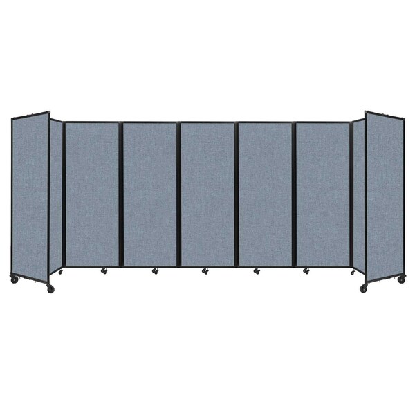 Room Divider 360 Folding Portable Partition 19'6" x 7'6" Powder Blue Fabric